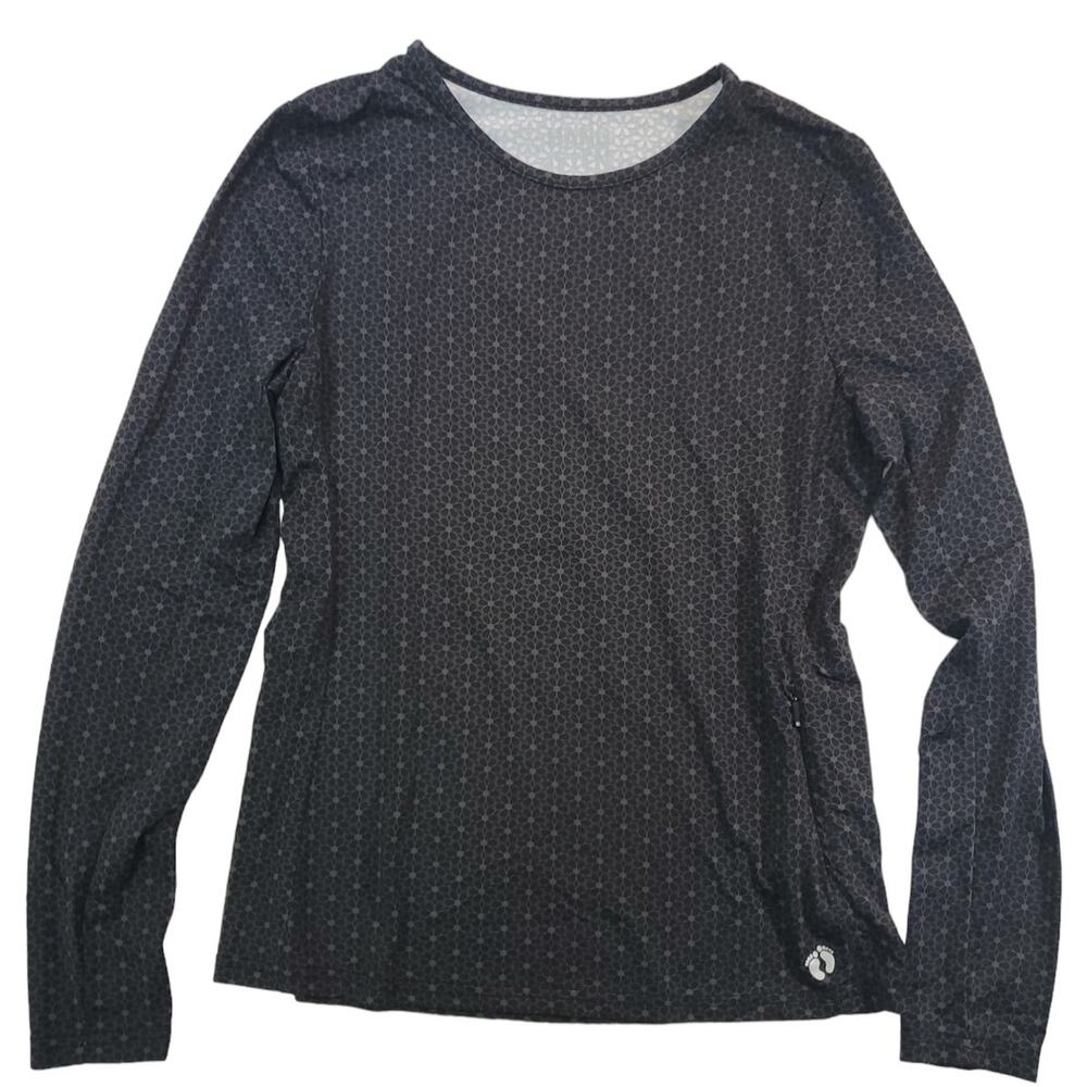 Hang Ten | Black & Grey Daisy Print Rash Guard | Size Small